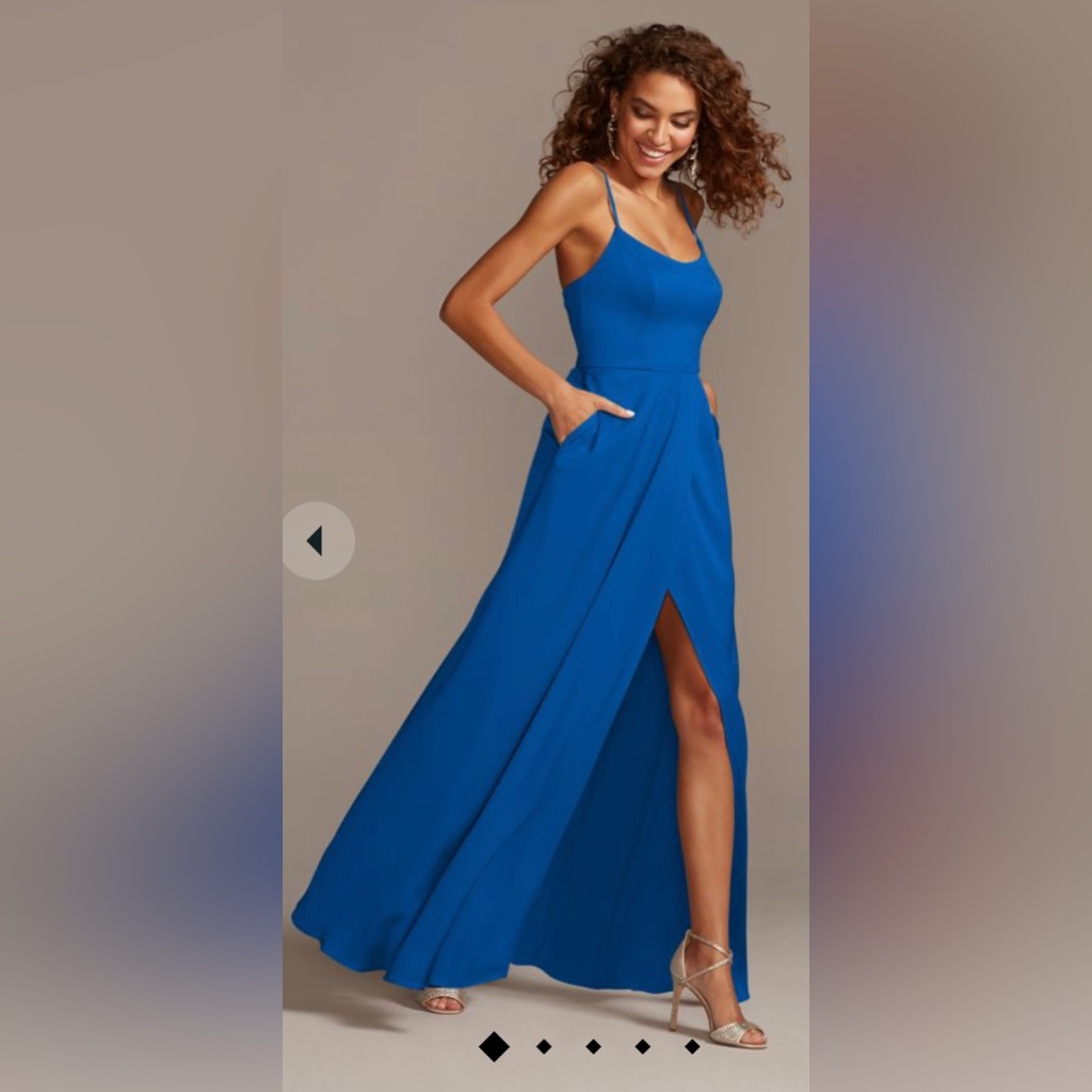 David’s Bridal - Crepe-Back Satin Spaghetti Strap Bridesmaid Dress